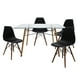 thumbnail image 1 of Set de comedor Mundo In cristal 120 cm Oslo y 4 sillas Eames Negro base Nogal, 1 of 9
