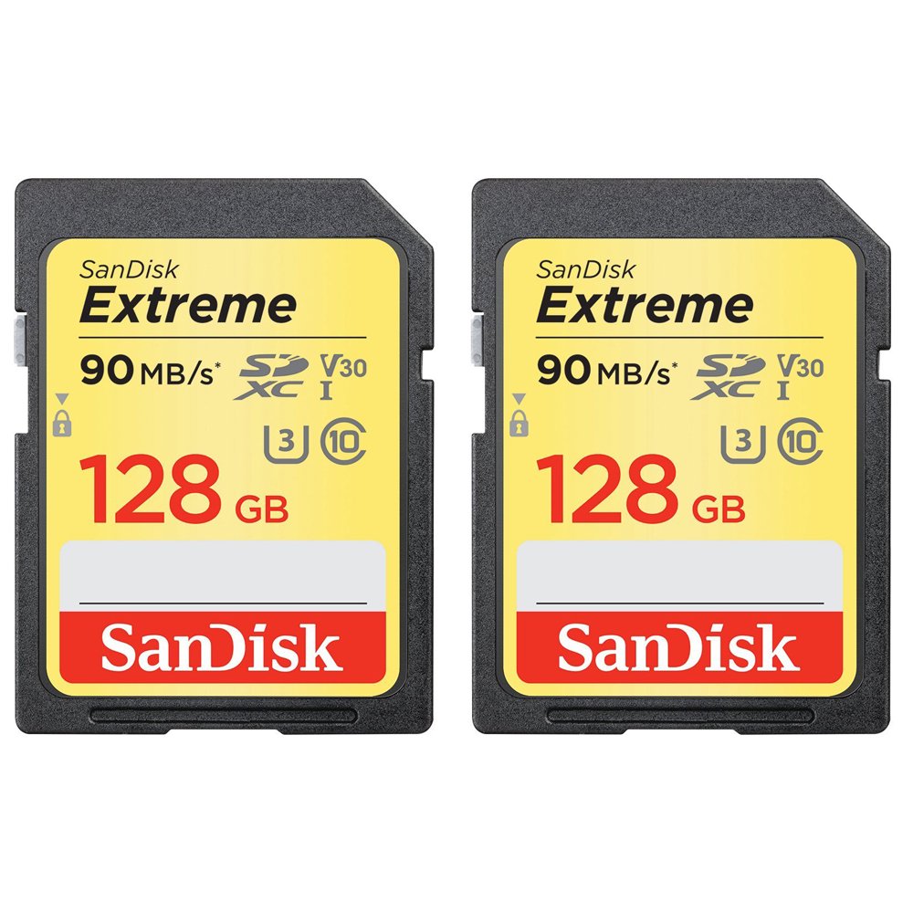 Sandisk SDSDXVF128GANCIN 128GB Extreme SD Memory UHSI Card 2 Pack