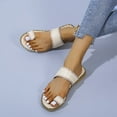 thumbnail image 5 of Women 2025 Casual Adjustable Hook Loop Sandals Summer Open Toe Slides Sandals Flat Sandal, 5 of 5