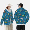 thumbnail image 4 of Vsdgher Transportations avec Imprimé Bâtiments Sweat à Capuche Adulte pour Hommes Femmes, Manches Longues Protection Solaire Chemises de Pêche pour Course Natation-Moyen, 4 of 7