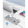 thumbnail image 4 of BESTEK 8 Sorties Parafoudre Bande d'Alimentation avec 4 Ports de Charge USB et 6-Pied Rallonge Robuste, 600 Joules, FCC ETL Énuméré, 4 of 8