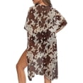 thumbnail image 5 of Xoenoiee Brown Cow Print Womens Kimono Cardigans Beach Cover ups Swimwear Short Sleeve Loose Casual Summer Tops Open Front Resort Wear, 5 of 7