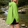 thumbnail image 2 of Husipze Women Rain Jackets Casual Zip Up Hooded Windbreaker Lightweight Portable Waterproof Raincoat Hiking Travel Jackets with Pockets Green S, 2 of 4