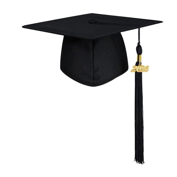 Gorro de graduación unisex mate con borla del año 2026, accesorio para adultos, ideal para la escuela secundaria, licenciatura y maestría.