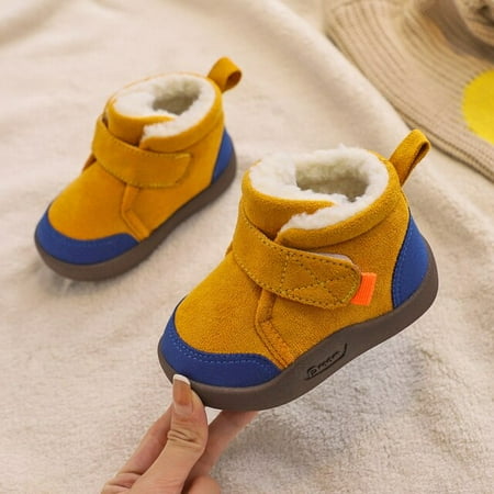 

QWZNDZGR Infant Toddler Boots Winter Baby Girls Boys Snow Boots Warm Plush Outdoor Soft Bottom Non-Slip Children Boots Kids Shoes