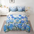 thumbnail image 2 of Homewish Blue Hippie Flower Bedding Comforter Set 7-Piece for Kids, Tribal Rustic Plant King Bedding Sets, Oil Printing Reversible Bed Sheets, Ultra Soft Bedroom Decor, 2 of 7