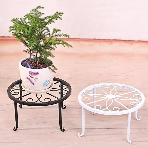 Bluelans Plant Stand Floor Flower Pot Rack Round Iron Home Garden