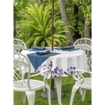thumbnail image 3 of Outdoor Tablecloth with Umbrella Hole for Patio/Picnic/Party/Camping, Purple Leaves Waterproof Table Cloth Round Cover Washable, Summer Botanical (Dia 54"), 3 of 8