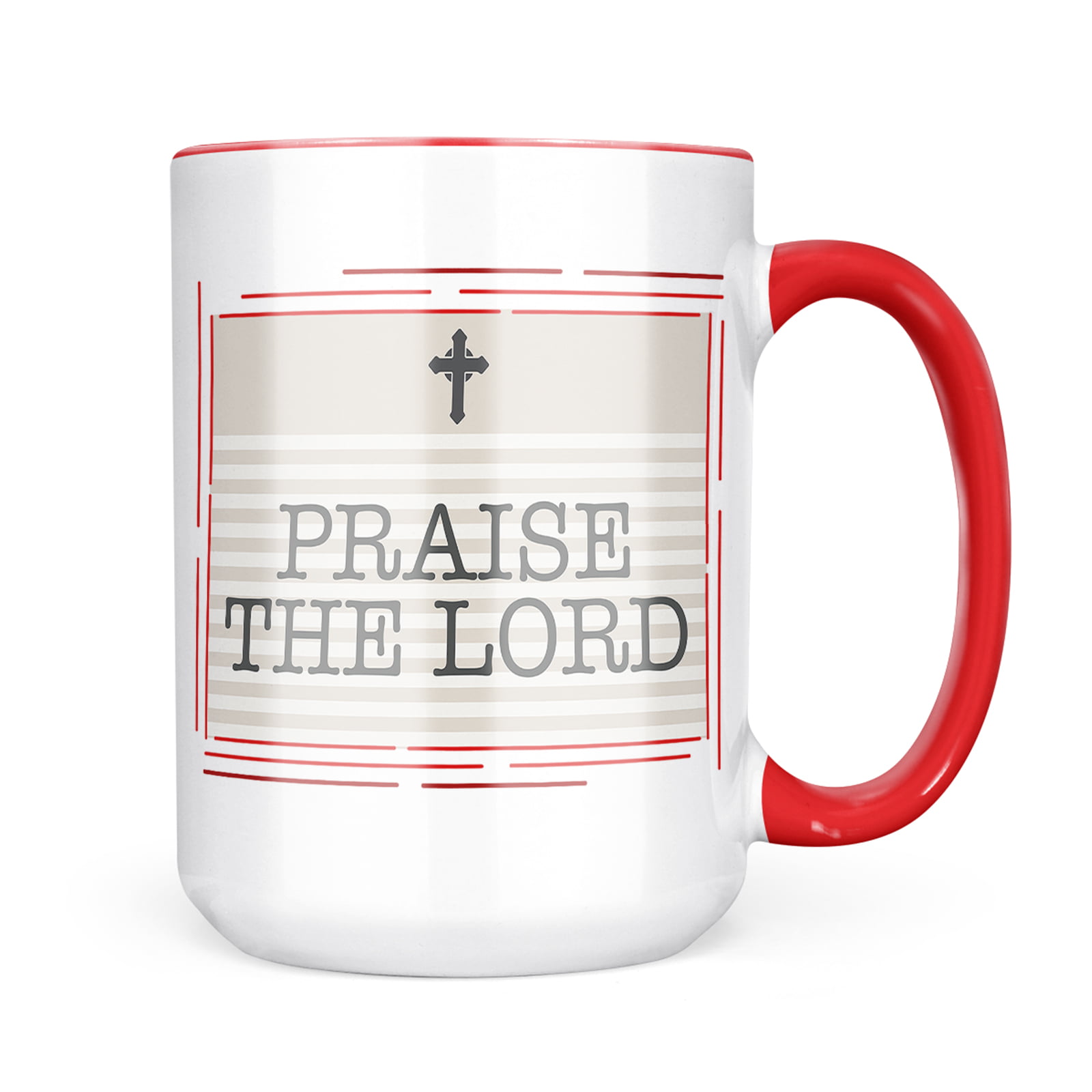 Neonblond Praise the Lord Religious Easter Cross Neutral Mug gift for Coffee Tea lovers