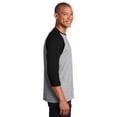 thumbnail image 3 of Gildan Raglan Three-Quarter Sleeve T-Shirt for Men’s GR57 Heavy Cotton Crew Neck Tee Sport Grey/ Black, M, 3 of 5