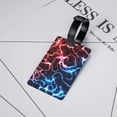 thumbnail image 5 of Luggage Tags for Suitcases, Red And Blue Lightning Leather Bag Luggage Tags ID Label Tags Privacy Protection Travel Bag Labels, 5 of 6