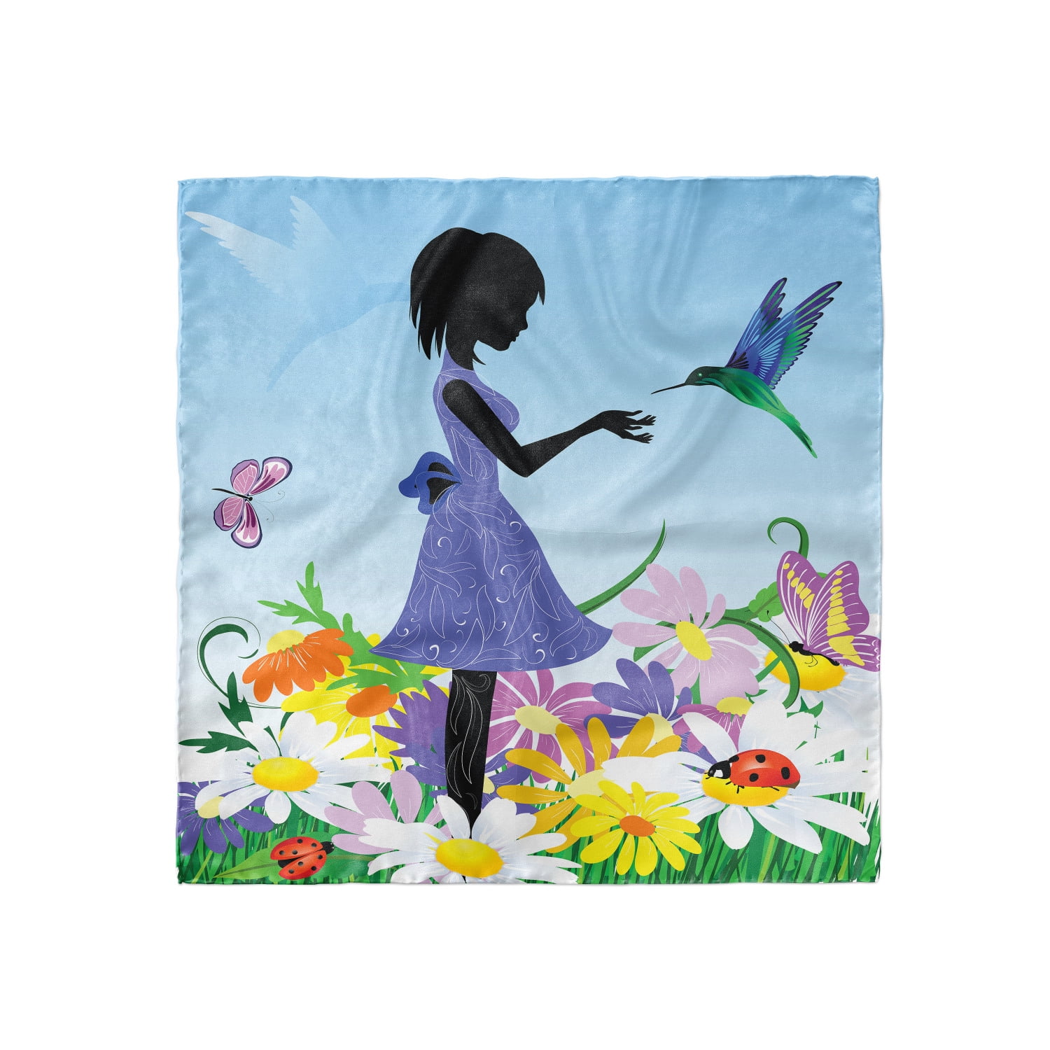 Wildflowers in Grass Ambesonne Flowers Head Scarf Hair Wrap
