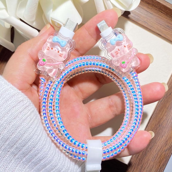 Tianyeda  2PCS Headphone Cord Protectors   1 Spiral cable sleeve