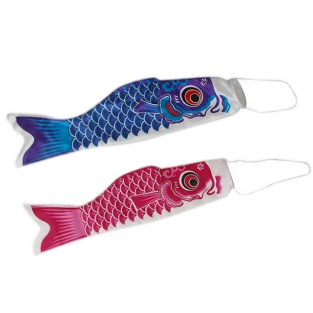 2 uds Japón Koi bandera Windsock Streamer japonés decoración al aire libre Patio porche Accesorios Rosa 70cm Azul 150cm Baoblaze Bandera Koinobori