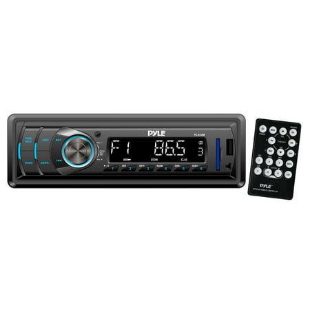 PYLE PLR34M - Car Stereo Head Unit Receiver - Premium In Dash AM/FM-MPX Tuning Media Radio with MP3 Playback, LCD Display & Preset Station Memory - USB, SD & Aux Inputs - Remote Control