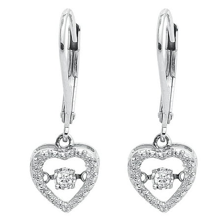 diamond earrings drop heart hoop dangle dancing ct walmart