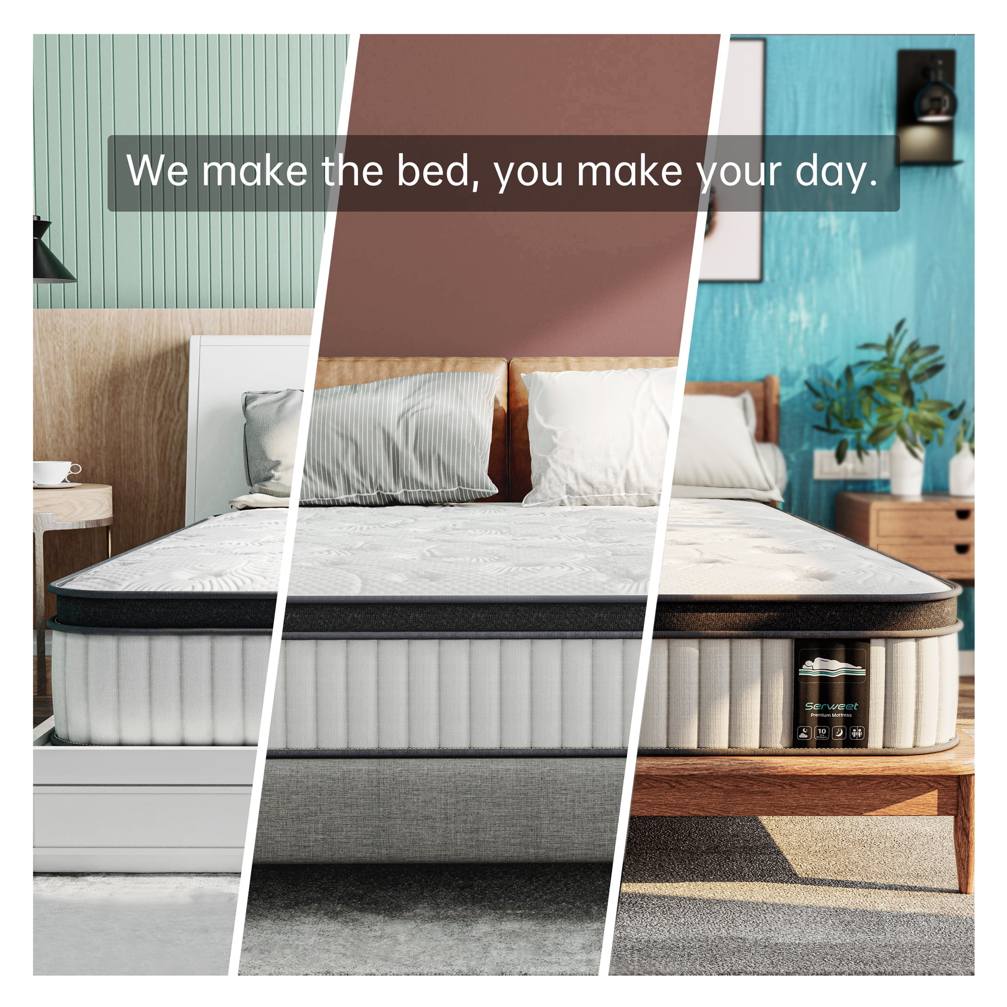 Full Size Mattress, 10 Inch Hybrid Memory Foam Full Mattress in a Box, Medium Firm Mattress for Cooler Sleep Supportive & Pressure Relief, Made in North America
