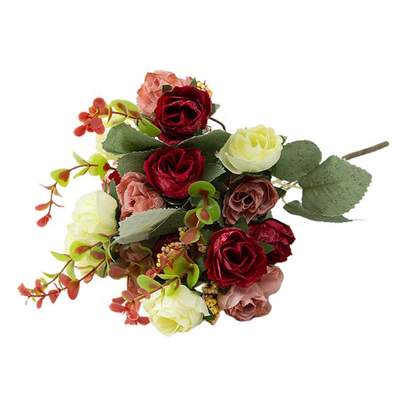 JUHigh Artificial Rose Flower Soft Touch Easy Care Long Stem Table Centerpiece Fake Flower for Dining Room