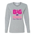thumbnail image 2 of Wild Bobby Big or Small Save Them All Breast Cancer Awareness Women Graphic Long Sleeve T-Shirt, Heather Grey, X-Large, 2 of 6
