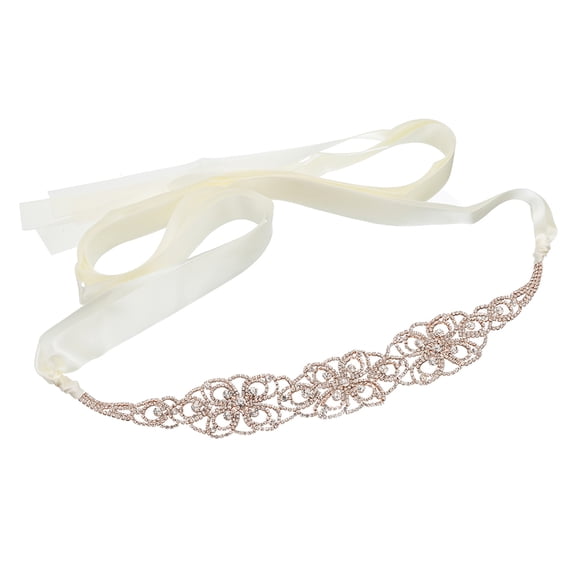 Minkissy Elegant Rose Wedding Bridal Belt with Crystal Details for Formal Events