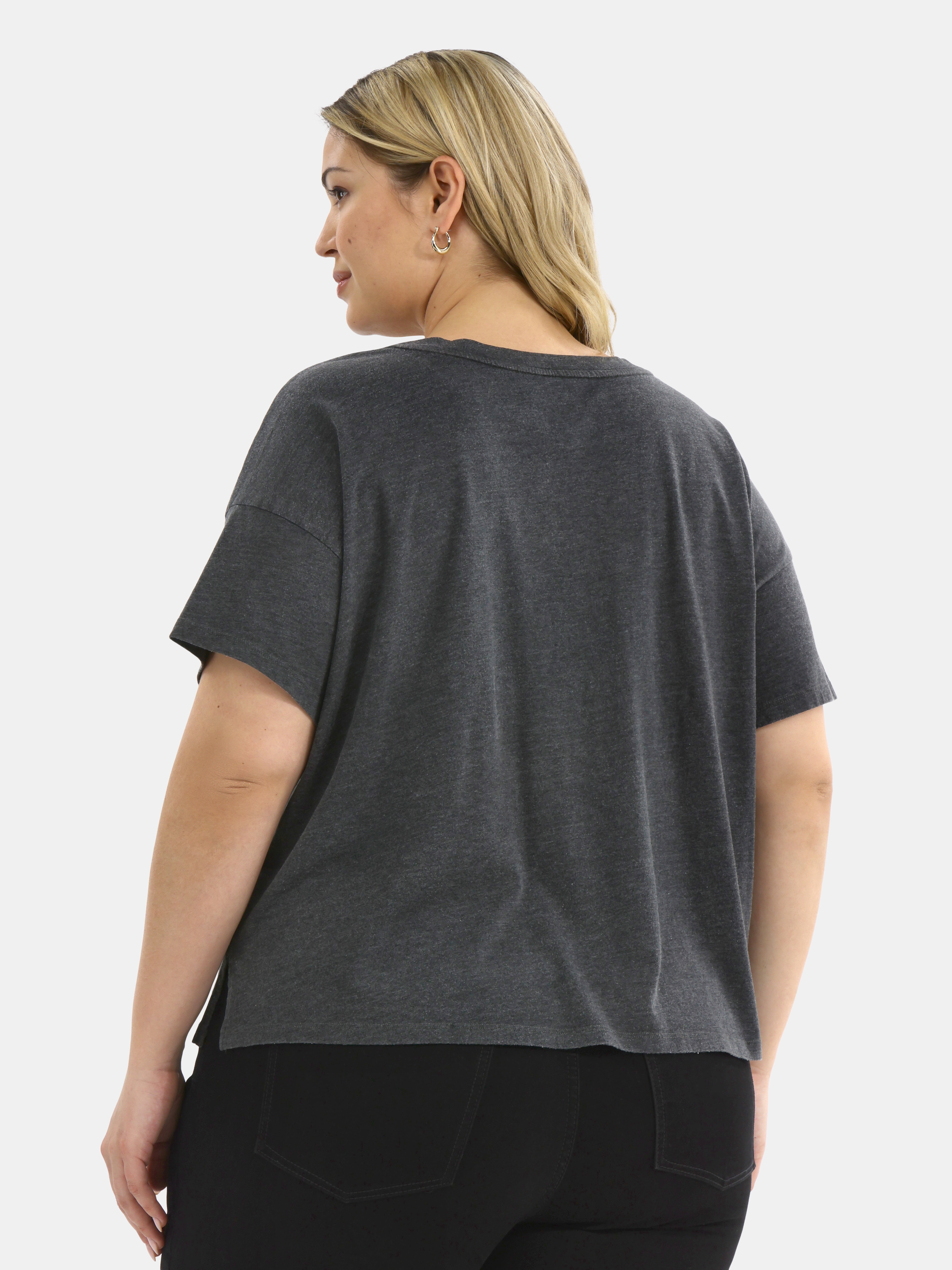 Terra & Sky Women's Plus Short Sleeve Boxy Tee, Sizes 0X-5X