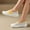 Yellow, variant on Women Slip on Sneakers Breathable Knit Mesh Walking Shoes Reinforced Toe Cap Thick Cushioned Comfort Sole Casual Footwear Khaki 8(40)