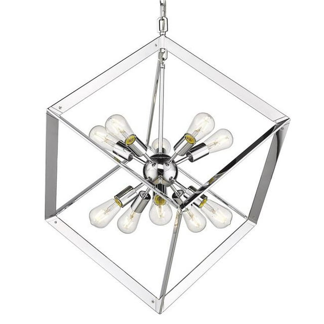 Golden Lighting 2083-10P CH Architect 10 Light Pendant, Chrome