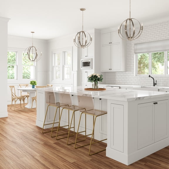 Atlas Lighting and Home 6-Light Open Spherical Framed Ceiling Chandelier - 33" - Beechwood