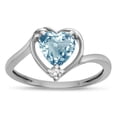 thumbnail image 2 of Star K � Heart Genuine Sky Blue Topaz Bypass Love Knot Promise Ring, 2 of 9