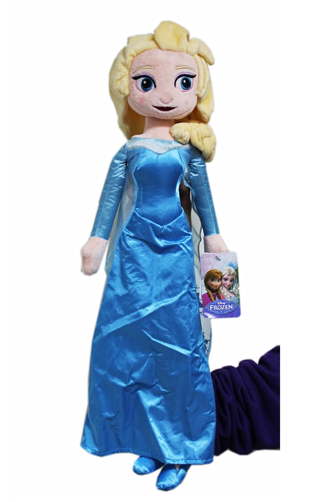 Disney's Frozen Elsa Blue Dress Jumbo Plush Toy w/Secret Pouch (23in) - Walmart.com - Walmart.com