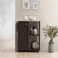 thumbnail image 2 of Hodedah 23.6" Wide Open Shelves Cabinet Space Kitchen Cart in Chocolate Wood, 2 of 5