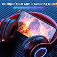 thumbnail image 5 of Wireless Headphones with Light Effects, Over-Ear Foldable Design, Long Battery Life, Bluetooth 5.0 and Built-In Microphone for Calls, Gaming, and Work, 5 of 9