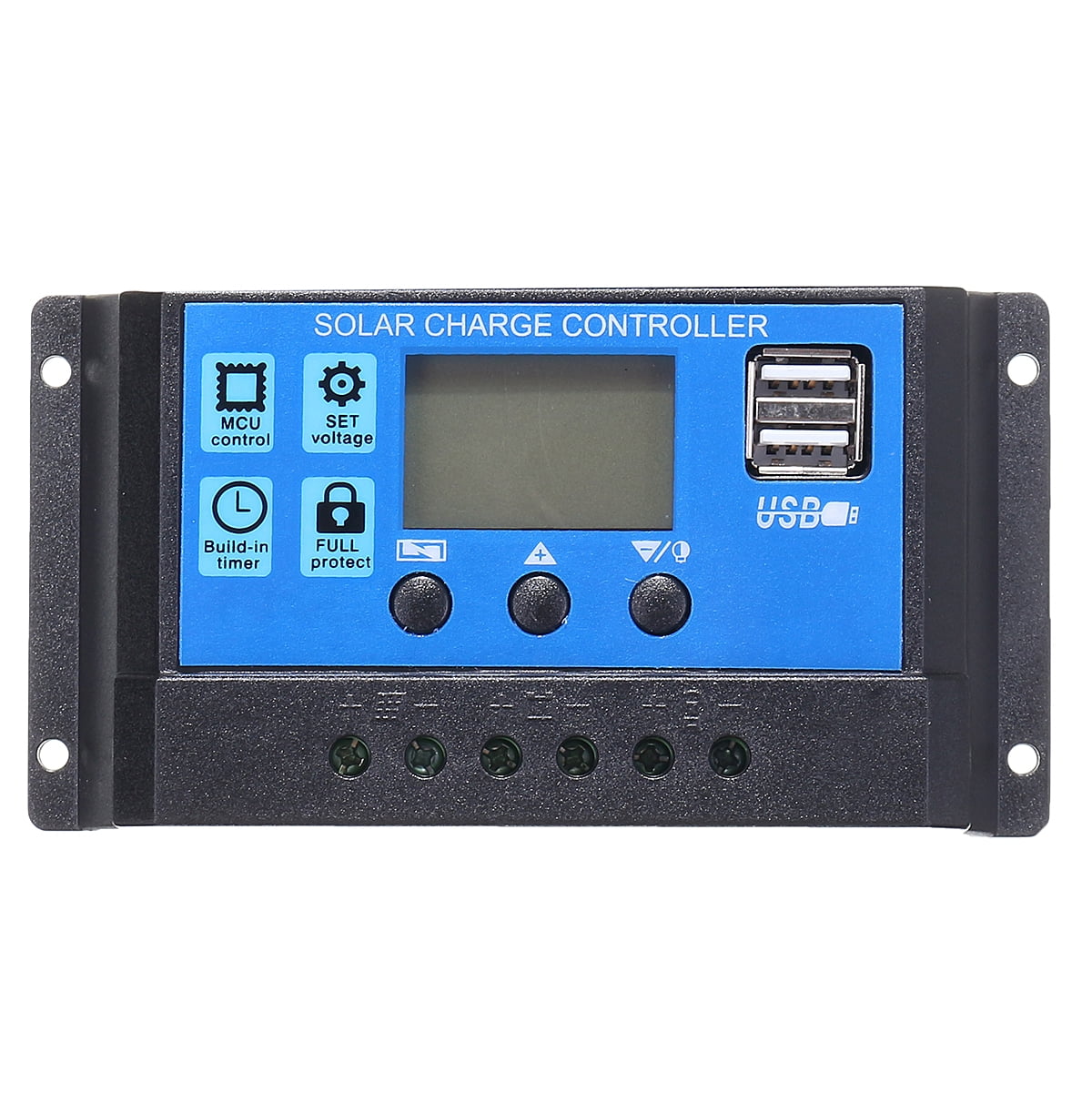 10/20/30A Dual USB Solar Panel Battery Regulator Charge Controller 12V 24V 