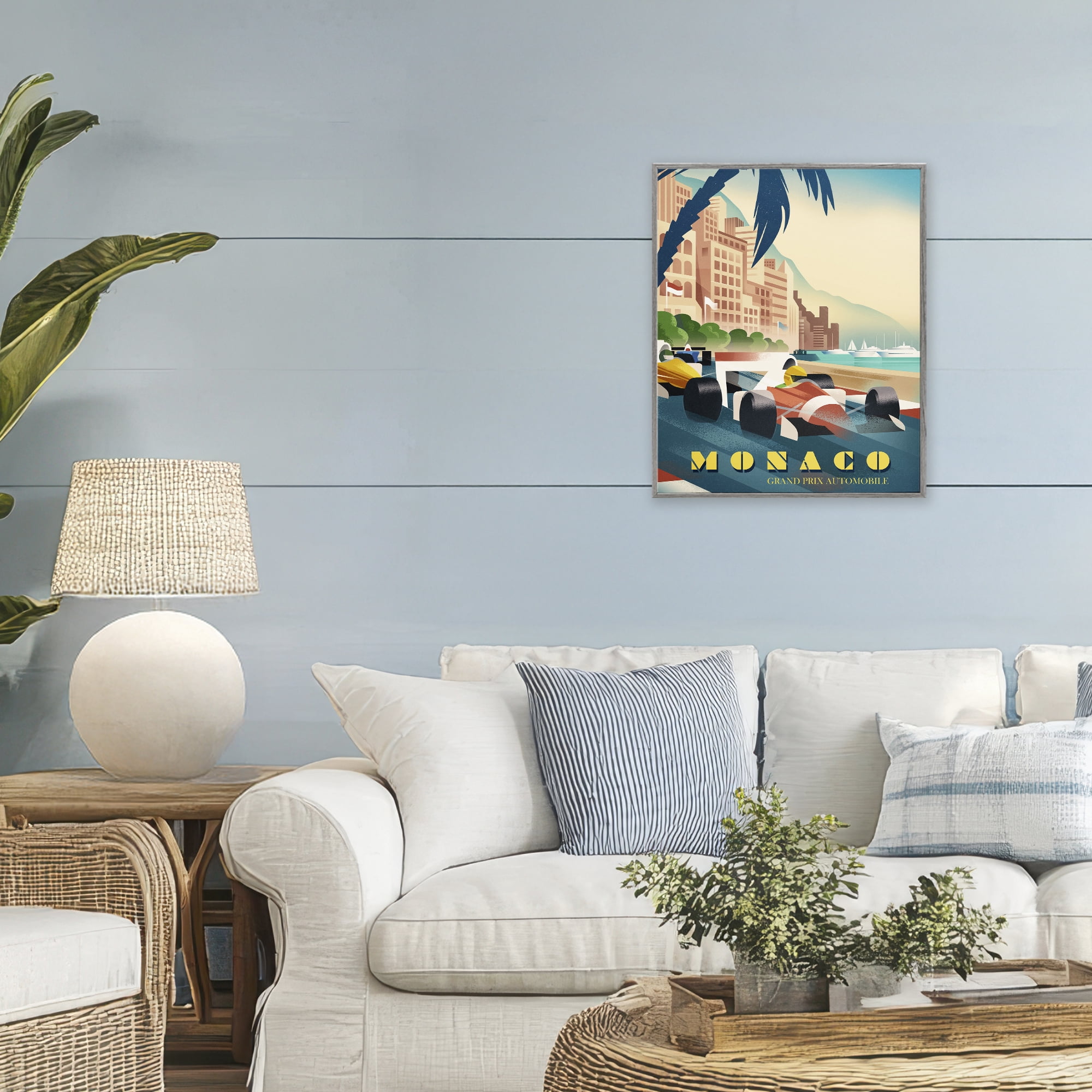 Stupell Industries Monaco Grand Prix Racing Gray Framed Giclee Art, design by Martin Wickstrom