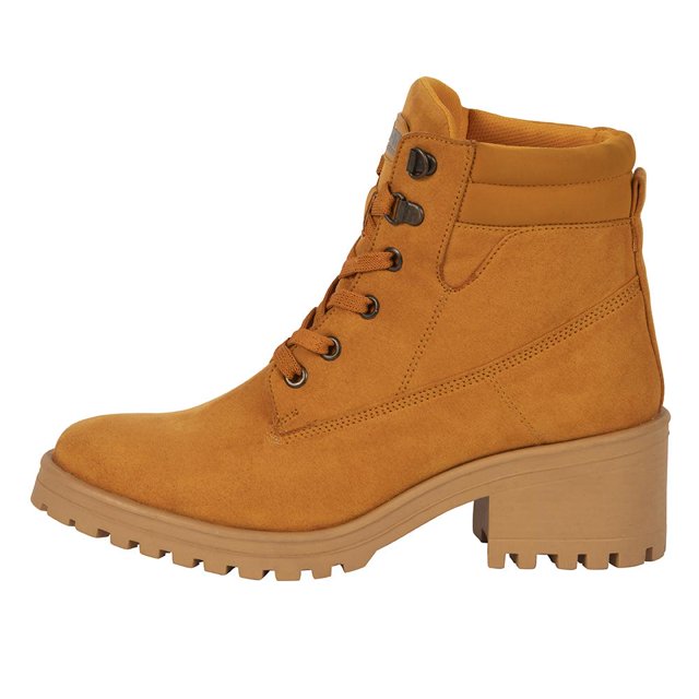 036-22 Botin Casual con tacon de 6 cm para Dama Mujer en color Amarillo, Elaborado de Textil. Cklass 036-22