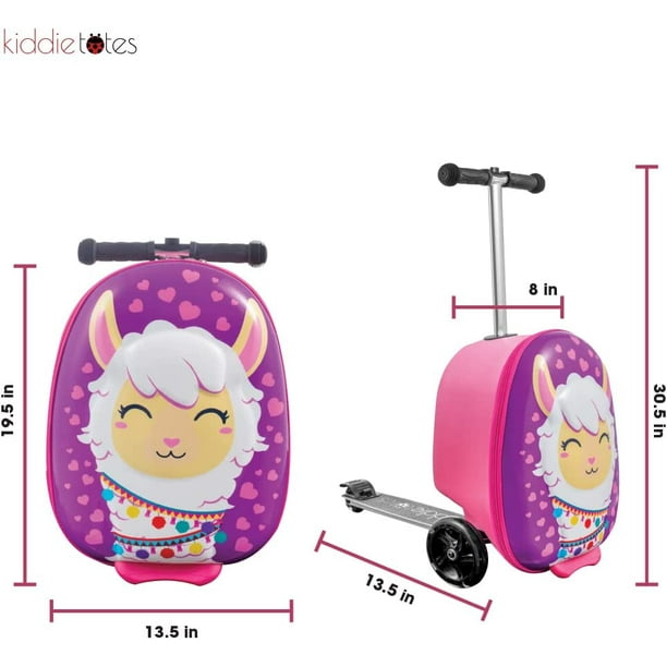 Kiddietotes Llama Hard Shell Scooter Ride-On Suitcase for Kids Light-Up Wheels - 19.5" Tall Hardcase Walmart.com