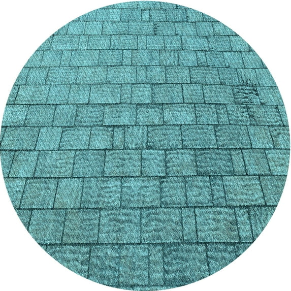 Ahgly Company Machine Washable Indoor Square Transitional Dark Cyan Green Area Rugs, 3' Square