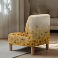 thumbnail image 4 of ZIATUBLES Slipper Chair Slipcover Soft Non-Slip Accent Chair cover Stretch Spandex Couch Slipcover with Elastic Band Removable Washable Chair Furniture Decor Protector Cover, Sunflower Butterfly, 4 of 7