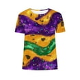 thumbnail image 5 of RKSTN Mardi Gras Shirts for Women Oversized Crewneck Funny Carnival Graphic Short Sleeve Mardi Gras T Shirts Pullover Top Womens Casual Plus Size Round Neck Loose Fits Comfy Holiday Tee Shirts, 5 of 5
