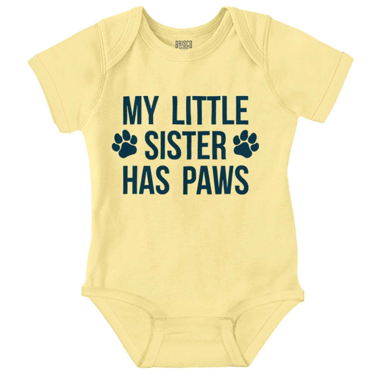 Little Sister Has Paws Cute Dog Pet Romper Boys or Girls Infant Baby Brisco Brands 12M