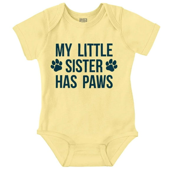 Little Sister Has Paws Cute Dog Pet Romper Boys or Girls Infant Baby Brisco Brands 12M