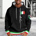 thumbnail image 2 of Valora Men Sweatshirt Men's Hoodies Sweatshirts Stylish Italian Print Letter Hoodie For Men Comfortable Casual Wear With Adjustable Drawstring And Soft Fabric Ideal For Year Round Fashion Black 5XL, 2 of 4