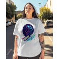 thumbnail image 3 of T Shirts for Women Short Sleeve Cotton Crewneck T-Shirt, Astronaut Skiing Sports Space Cartoon Tee Tops Casual Basic T-Shirts, XS-5XL White XS, 3 of 7