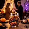 thumbnail image 2 of 2D Halloween Glass Cups, Cute Coffee Glass Cups, Glassware Drinking Glasses, Stemless Drinking Glass with Spooky Designs, Clear Cups for Cocktails, Juices & Iced Coffee (H), 2 of 9