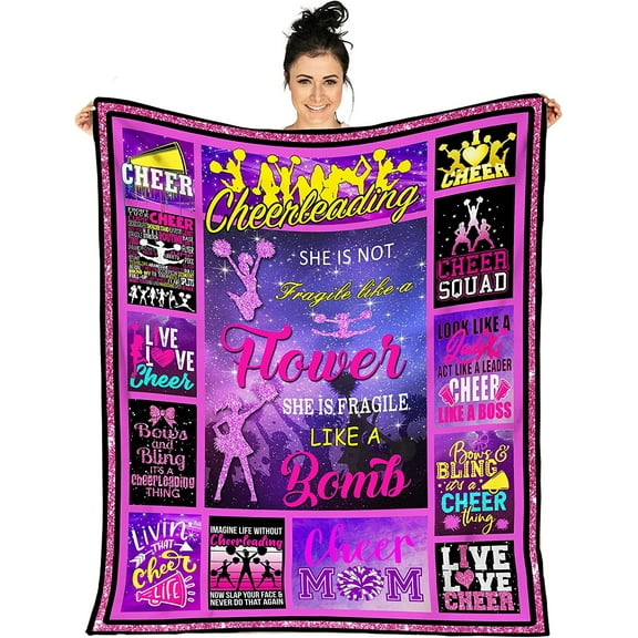 LHSHID Cheerleaders Blanket Cheerleading Gifts Throw Blanket Ultra Soft Comfortable Cheers Flannel Blankets for Girls Teens Kids Bed Sofa Couch All Season Cozy Blanket Birthday Gifts 30x40in