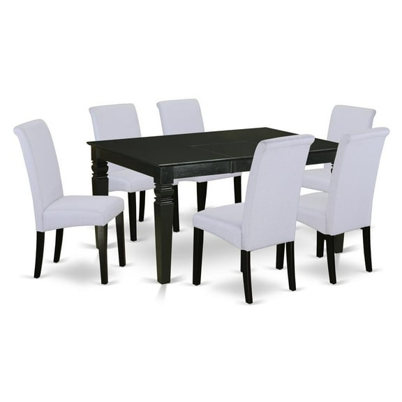 East West Furniture Dining Room Set Black, WEBA7-BLK-05