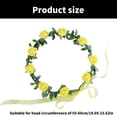 thumbnail image 5 of Rose Floral Wreath Elastic Headband Flower Headpiece Party Headwear Decors For Weddings Travel And Everyday Use, 5 of 20