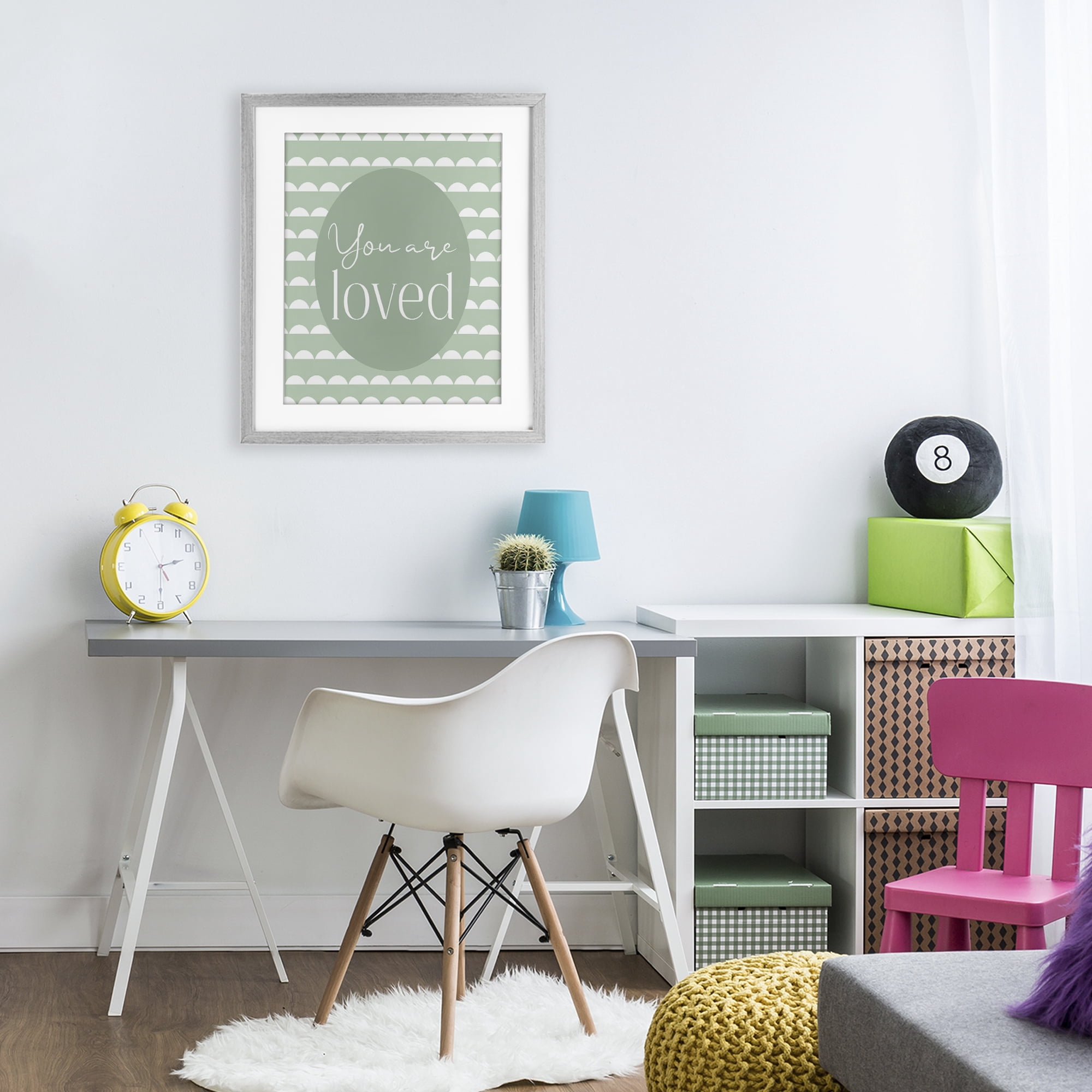 Stupell Industries You Are Loved Light Green Gray Framed Print Under Glass, design by Christine Simpson Art
