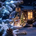 thumbnail image 3 of Light Up Christmas Ball Ornament, LED Clear Hanging Bauble with Miniature Scene, Holiday Tree Decor, 3 of 6