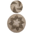 thumbnail image 1 of Juego de 2 colgantes decorativos de pared con diseño geométrico de hierba en forma de disco, color beige, 1 of 5